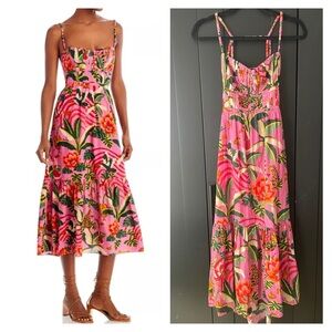 SOLD FARM Rio Leopard Forest Midi Dress. SOLD.